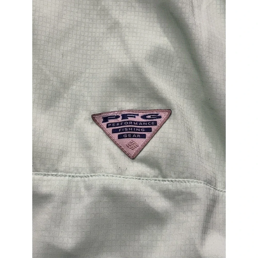 Columbia PFG Shirt Mens 2XL Green Short Sleeve Fishing Button Up Vented UPF 30+